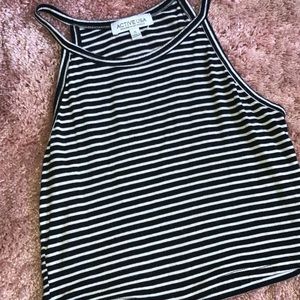 Striped black/white crop top